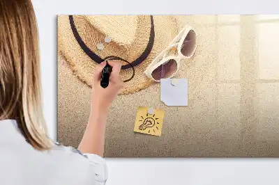 Beschrijfbaar glazen magneetbord met decoratief design voor zomeraccessoires