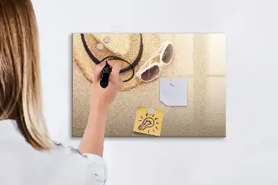 Beschrijfbaar glazen magneetbord met decoratief design voor zomeraccessoires