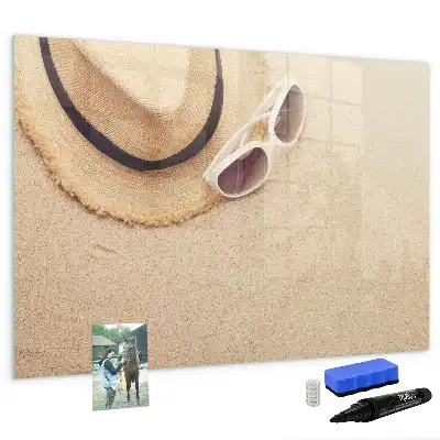 Beschrijfbaar glazen magneetbord met decoratief design voor zomeraccessoires