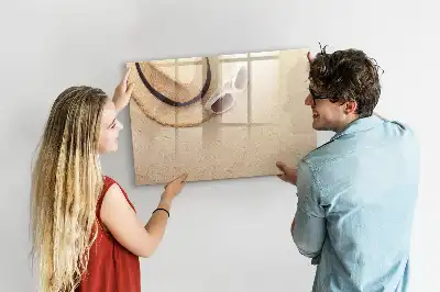 Beschrijfbaar glazen magneetbord met decoratief design voor zomeraccessoires