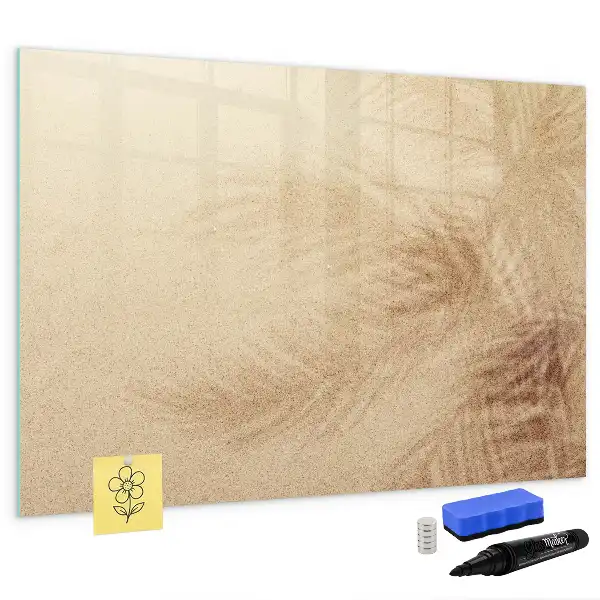 Magnetisch glazen schrijfbord met motief van abstracte bladeren