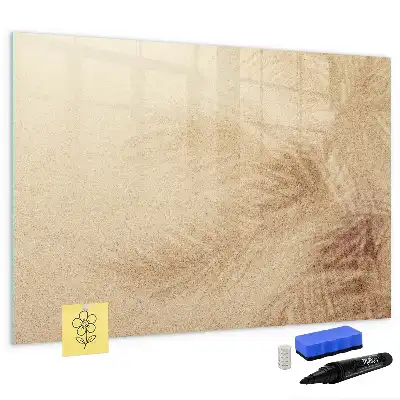 Magnetisch glazen schrijfbord met motief van abstracte bladeren