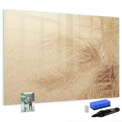 Magnetisch glazen schrijfbord met motief van abstracte bladeren