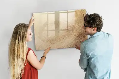 Magnetisch glazen schrijfbord met motief van abstracte bladeren