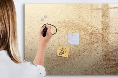 Magnetisch glazen schrijfbord met motief van abstracte bladeren