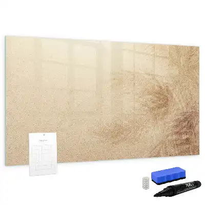 Magnetisch glazen schrijfbord met motief van abstracte bladeren