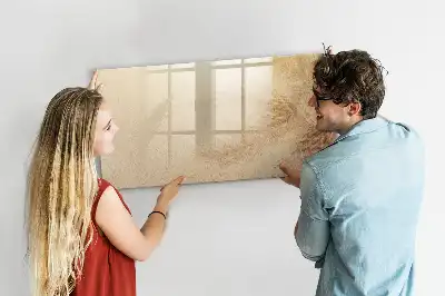 Magnetisch glazen schrijfbord met motief van abstracte bladeren