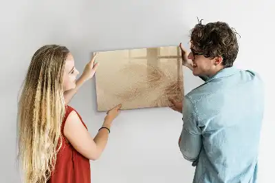 Magnetisch glazen schrijfbord met motief van abstracte bladeren
