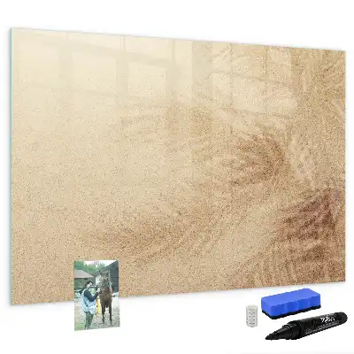 Magnetisch glazen schrijfbord met motief van abstracte bladeren