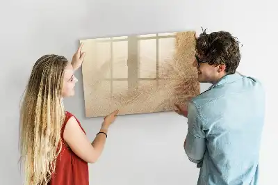 Magnetisch glazen schrijfbord met motief van abstracte bladeren