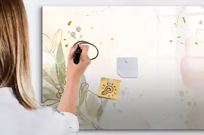 Beschrijfbaar glazen magneetbord met abstract design in pastelkleuren