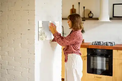Beschrijfbaar glazen magneetbord met abstract design in pastelkleuren
