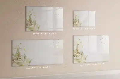 Beschrijfbaar glazen magneetbord met abstract design in pastelkleuren
