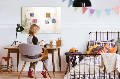 Beschrijfbaar glazen magneetbord met abstract design in pastelkleuren