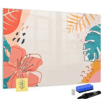 Magnetisch glazen memobord ontwerp met Hawaïaanse planten