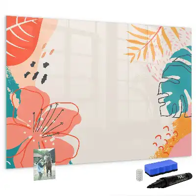 Magnetisch glazen memobord ontwerp met Hawaïaanse planten