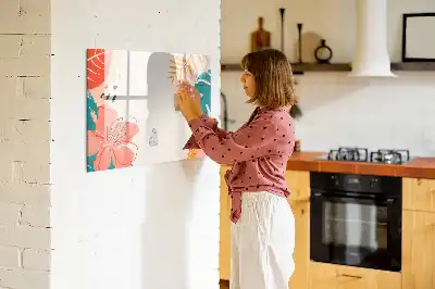 Magnetisch glazen memobord ontwerp met Hawaïaanse planten