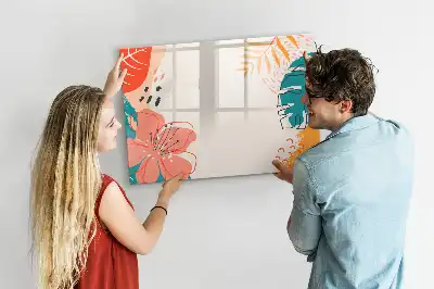 Magnetisch glazen memobord ontwerp met Hawaïaanse planten
