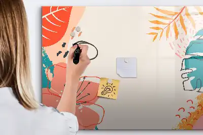 Magnetisch glazen memobord ontwerp met Hawaïaanse planten