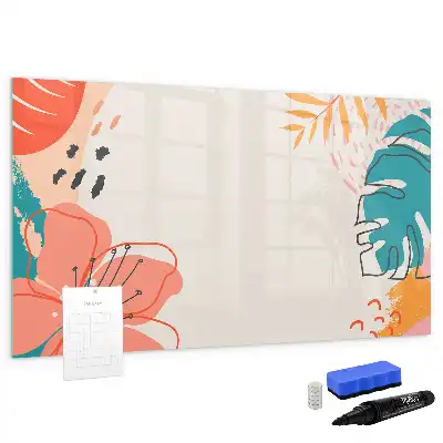 Magnetisch glazen memobord ontwerp met Hawaïaanse planten