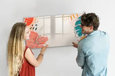Magnetisch glazen memobord ontwerp met Hawaïaanse planten