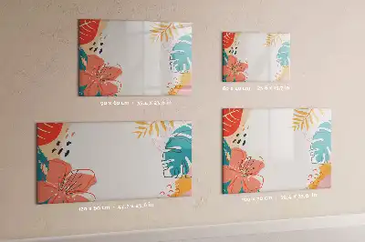 Magnetisch glazen memobord ontwerp met Hawaïaanse planten