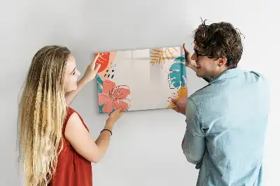 Magnetisch glazen memobord ontwerp met Hawaïaanse planten