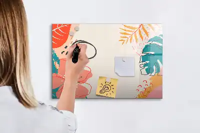 Magnetisch glazen memobord ontwerp met Hawaïaanse planten