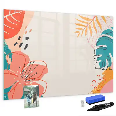 Magnetisch glazen memobord ontwerp met Hawaïaanse planten