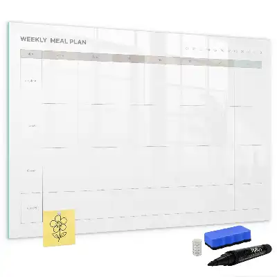 Beschrijfbaar glazen magneetbord met design minimalistisch menubord