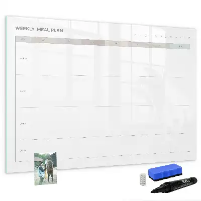 Beschrijfbaar glazen magneetbord met design minimalistisch menubord