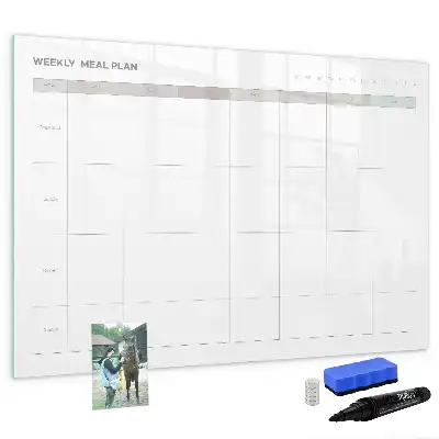 Beschrijfbaar glazen magneetbord met design minimalistisch menubord