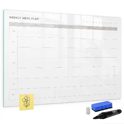 Magnetisch glazen schrijfbord voor notities en foto's eenvoudig menu