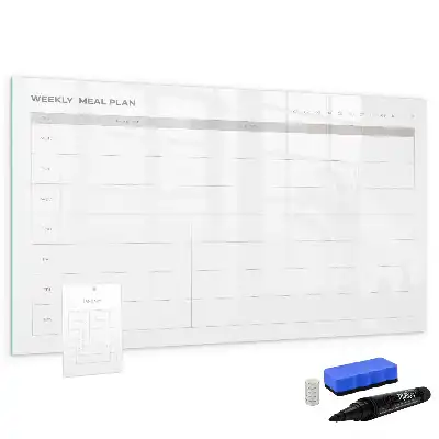 Magnetisch glazen schrijfbord voor notities en foto's eenvoudig menu