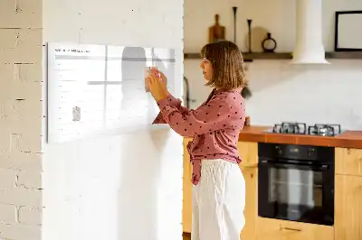 Magnetisch glazen schrijfbord voor notities en foto's eenvoudig menu