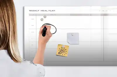 Magnetisch glazen schrijfbord voor notities en foto's eenvoudig menu