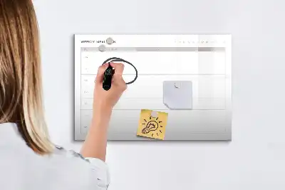 Magnetisch glazen schrijfbord voor notities en foto's eenvoudig menu