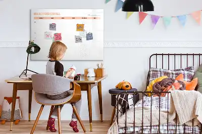 Beschrijfbaar glazen magneetbord met weekplanner voor maaltijden