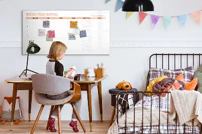 Beschrijfbaar glazen magneetbord met weekplanner voor maaltijden