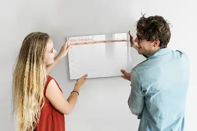 Beschrijfbaar glazen magneetbord met weekplanner voor maaltijden