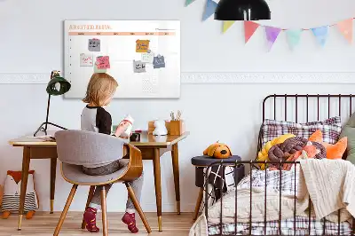 Beschrijfbaar glazen magneetbord met weekplanner voor maaltijden