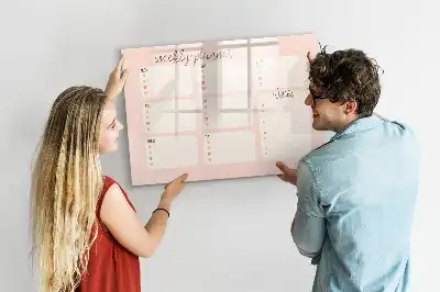Magnetisch glazen weekplanner voor notities en foto's