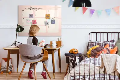 Magnetisch glazen weekplanner voor notities en foto's