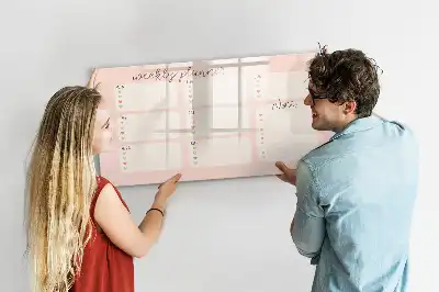 Magnetisch glazen weekplanner voor notities en foto's