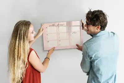 Magnetisch glazen weekplanner voor notities en foto's