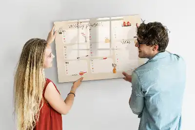 Glazen weekplanner beschrijfbaar magneetbord met design