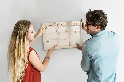 Glazen weekplanner beschrijfbaar magneetbord met design