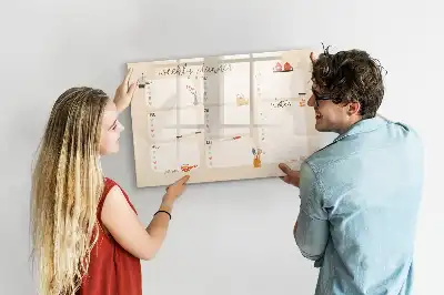 Glazen weekplanner beschrijfbaar magneetbord met design