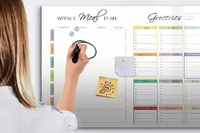 Magnetisch glazen memobord voor wekelijks menu