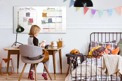 Magnetisch glazen memobord voor wekelijks menu